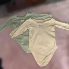 長袖ロンパース2枚セット 恐竜刺繍