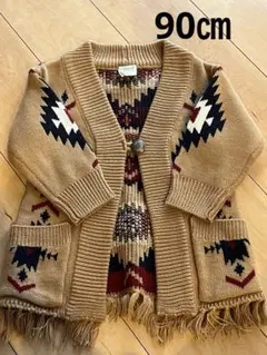 幾何学模様 カーディガン 90cm