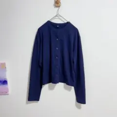 ユニクロ　UNIQLO クルーネックカーディガン　ネイビー
