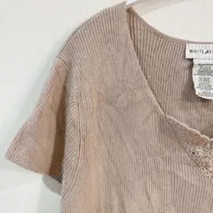 WHITE STAG 【XL/XXL】リブ編み VネックTシャツ　春夏秋