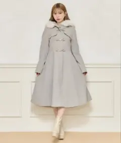 apres jour フェイクファーダッフルコート　ブルーグレーのサムネイル