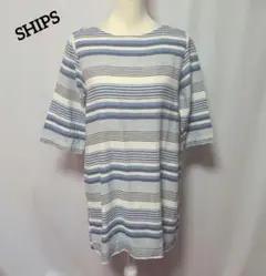 お値下げ♪美品☆SHIPS ボーダー柄 チュニック 五分袖のサムネイル