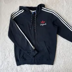 adidas originals トレフォイルロゴ ジップパーカー ブラック M