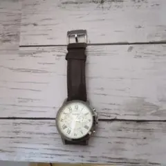 FOSSIL 自動巻き腕時計 スケルトン ブラウンレザー（ジャンク） - メルカリ