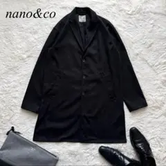 E6【nano＆co】ナノユニバース　チェスターコート　黒　フォーマル　M