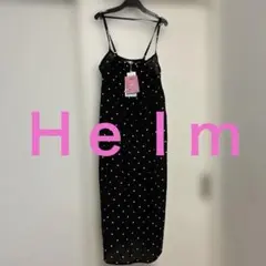 Helm×SAORIコラボ　キャミワンピース黒ドットL