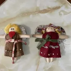 アメリカンカントリー ハンドメイド カントリードール2体セット
