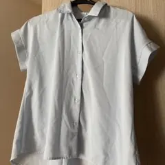 半袖シャツブラウス ライトブルー