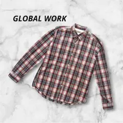 GLOBAL WORK グローバルワーク チェック 長袖シャツ M