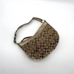 Coach Signature Hobo Shoulder Bag Beige