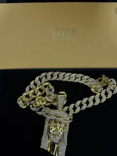 【LA直輸入証明書付】マイアミキューバンネックレス　アバランチ　イエス　キリスト