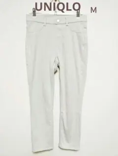 UNIQLO ウエストストレッチクロップドレギンスパンツ ライトグレー Ｍ