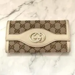 GUCCI グッチ　インターロッキング　長財布　GGキャンバス　0513-③