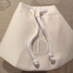☆ クリスチャンディオール　DIOR 巾着ポーチ　ホワイト　ノベルティ☆