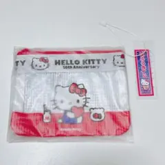 サンリオ 50周年 アニバーサリー ポーチ ハローキティ メッシュポーチ リボン