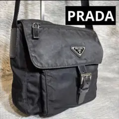 【PRADA】 ブラック ナイロン ショルダーバッグ