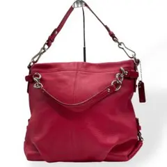 極美品　COACH コーチ　2way ハンドバッグ　ショルダー　レッド　レザー