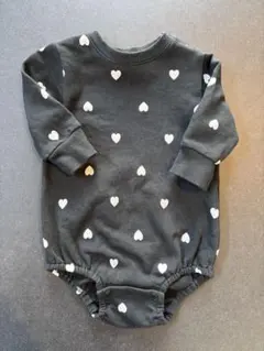 ハート柄ロンパース 70cm 黒