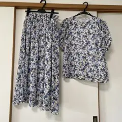 セール MK フラワープリントシフォン ツーピス 38サイズ ゆったり