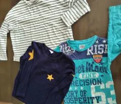 ロンT 3枚 130cm 長袖トップス　まとめ売り　長袖Tシャツ