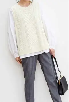 リブ イン コンフォート ブラウスドッキングニットトップス