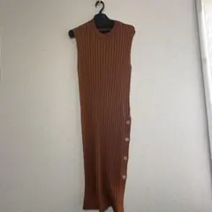 スコットクラブ ニットタイトワンピース ブラウン