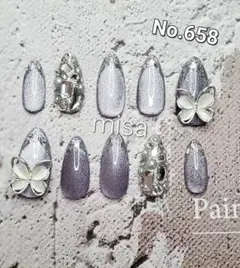 マグネットネイル　ガラスフレンチ　ネイルチップ　埋めつくし　カラー変更無料