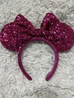 ミニー ピンク スパンコールカチューシャ