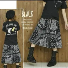 新品　未使用　PAOPAO ペイズリー バンダナ柄 フレア スカート