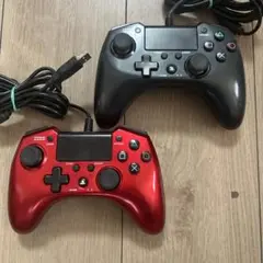 PS4 PS3 コントローラー ホリパッドFPSプラス　黒　赤　2個セット