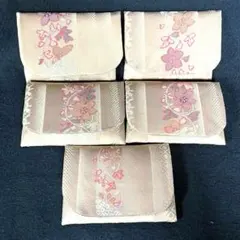 【着物リメイク】ポケットティッシュカバー5個セット【茶桃花】