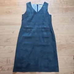 ☆SCAPA☆ピーコックブルーVネックロングワンピース☆大きなサイズ美品☆のサムネイル