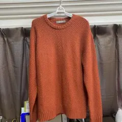 カ*ズ様 nano オレンジ 編み込み クルーネックセーター