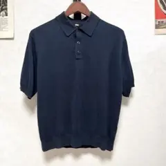 ユニクロ　UNIQLO ニットポロ　　ネイビー　L