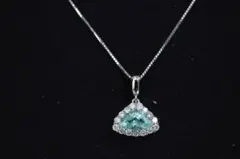 ダイヤモンド×パライバトルマリン ネックレス Pt900 0.147ct 鑑別書 