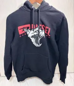 DIESEL ディーゼル ロゴグラフィック フード付きパーカー ブラック Ｓ