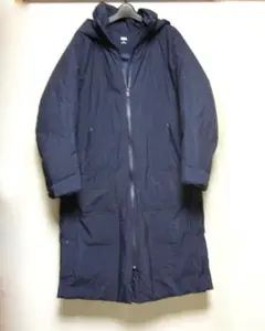 UNIQLO ウルトラウォームハイブリッドダウンロングコート ネイビー M