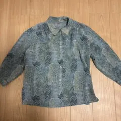 ヴィンテージ　古着屋 カーディガン シャツ 水色 昭和レトロ