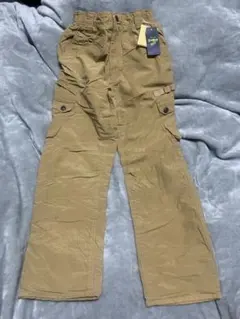 130cm ベージュ カーゴパンツ