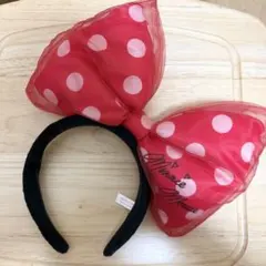 ディズニー 赤水玉大きなリボンカチューシャ