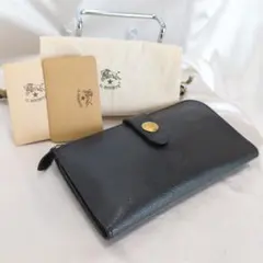 【極美品】イルビゾンテ 長財布 ジップウォレット シボ革 保存袋 カード
