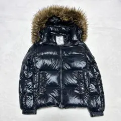 Y2K 鬼ファー 光沢 ダウンJKT 00s ギャル お兄系 archive 黒