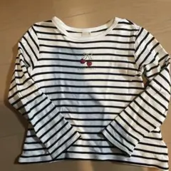 petit main ストライプ長袖カットソー 120