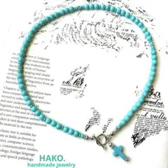 ターコイズのネックレス-⭐︎クロス