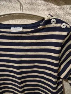 フランス製 ORCIVAL 綿100% ネイビー/ホワイトストライプ カットソー