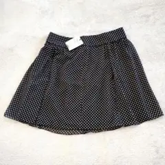 M'S GRACY フレア リボン付 スカート ドット 40 ブラック 未使用