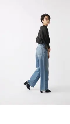 大人気 ハイウエストワイドデニムパンツ アズール‼︎