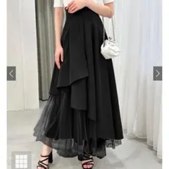 GRL チュールドッキングフレアスカート pm379
