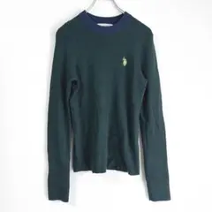 【美品】【人気】 U.S. POLO ASSN.ウォッシャブルリブニットグリーン
