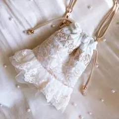 インド刺繍　ヌビホワイト　サコッシュ